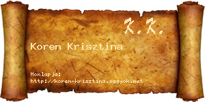 Koren Krisztina névjegykártya