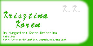 krisztina koren business card